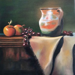 Jug and apples